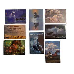 Leanin' Tree Vintage Horse-Themed Inspirational Magnets 8-Set Colorful Metal